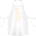 A Tuba Musical Instruments Brass Band Cotton Apron 100% Organic White