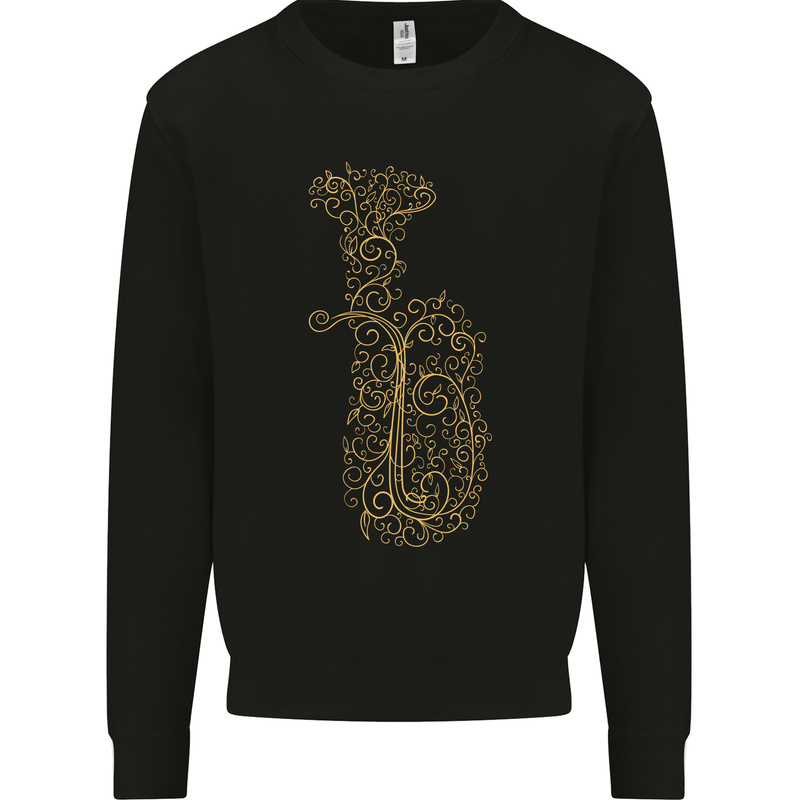 A Tuba Musical Instruments Brass Band Kids Sweatshirt Jumper Black