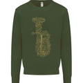 A Tuba Musical Instruments Brass Band Kids Sweatshirt Jumper Forest Green
