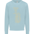 A Tuba Musical Instruments Brass Band Kids Sweatshirt Jumper Light Blue
