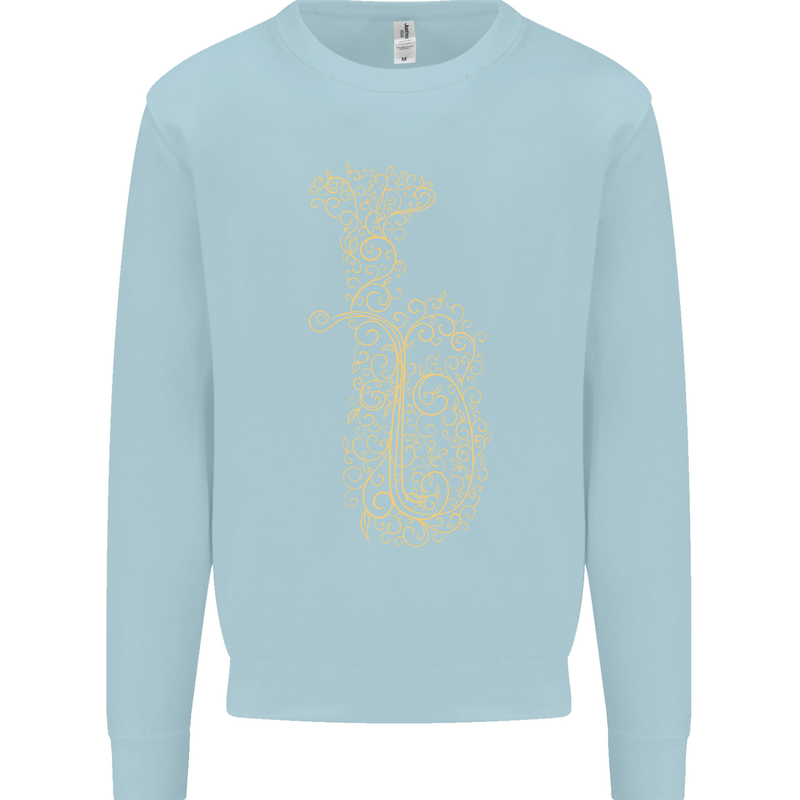 A Tuba Musical Instruments Brass Band Kids Sweatshirt Jumper Light Blue