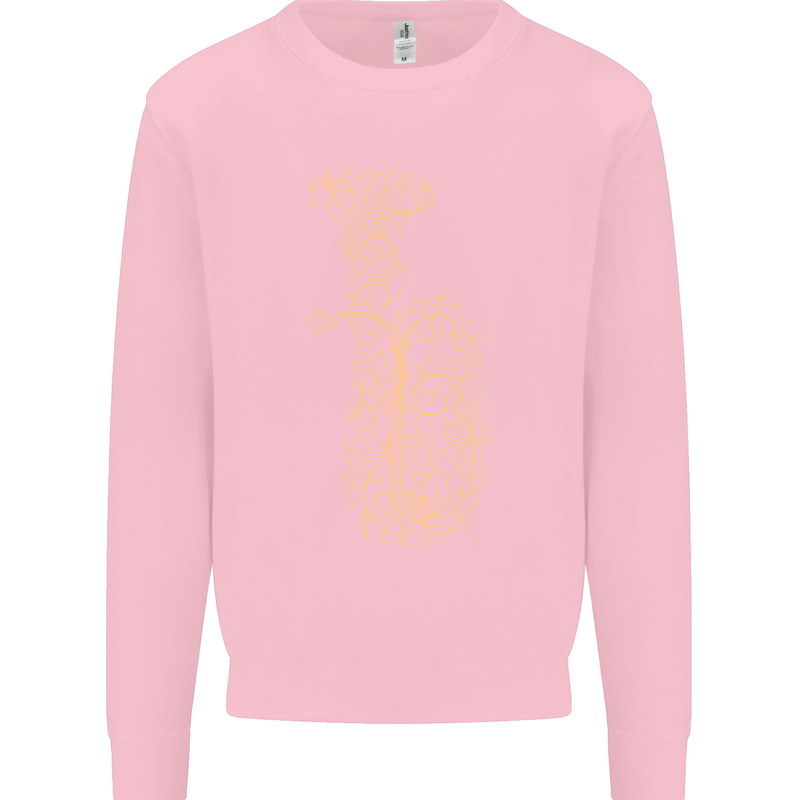 A Tuba Musical Instruments Brass Band Kids Sweatshirt Jumper Light Pink