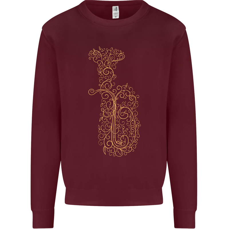 A Tuba Musical Instruments Brass Band Kids Sweatshirt Jumper Maroon