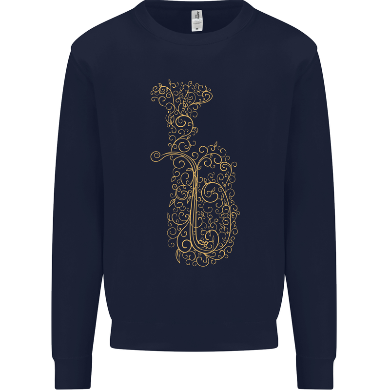 A Tuba Musical Instruments Brass Band Kids Sweatshirt Jumper Navy Blue