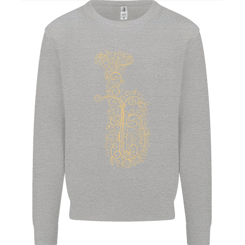 A Tuba Musical Instruments Brass Band Kids Sweatshirt Jumper Sports Grey