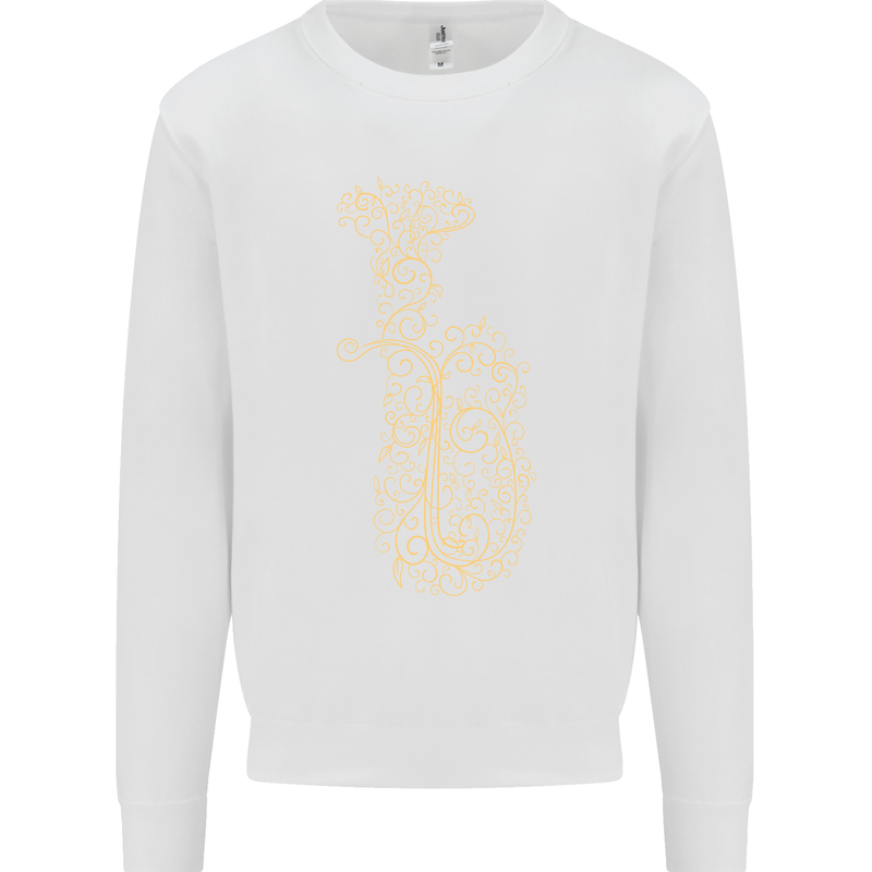 A Tuba Musical Instruments Brass Band Kids Sweatshirt Jumper White