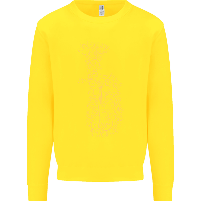A Tuba Musical Instruments Brass Band Kids Sweatshirt Jumper Yellow