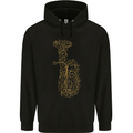 A Tuba Musical Instruments Brass Band Mens 80% Cotton Hoodie Black