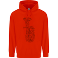 A Tuba Musical Instruments Brass Band Mens 80% Cotton Hoodie Bright Red