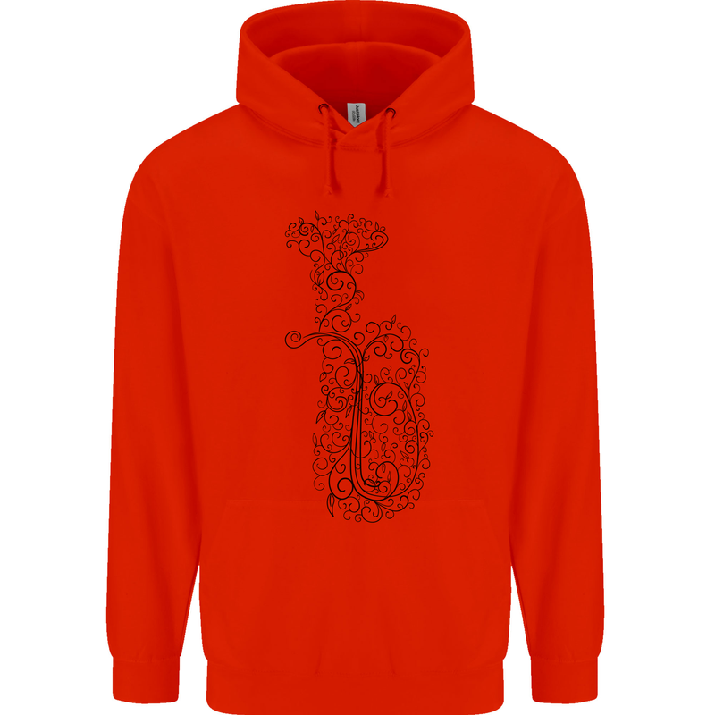 A Tuba Musical Instruments Brass Band Mens 80% Cotton Hoodie Bright Red