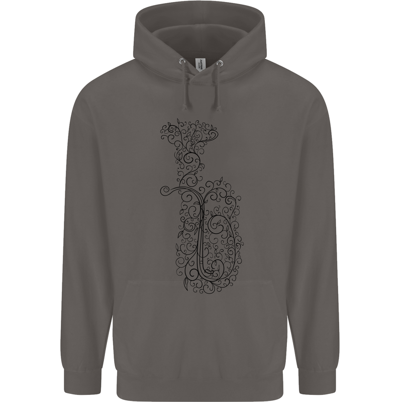 A Tuba Musical Instruments Brass Band Mens 80% Cotton Hoodie Charcoal
