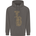 A Tuba Musical Instruments Brass Band Mens 80% Cotton Hoodie Charcoal