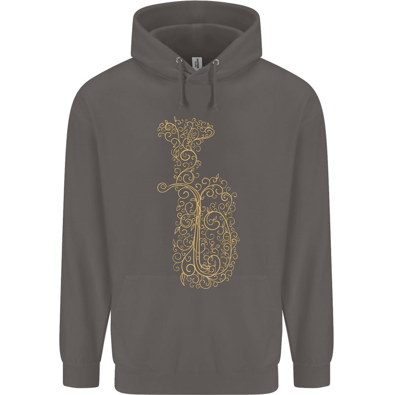 A Tuba Musical Instruments Brass Band Mens 80% Cotton Hoodie Charcoal