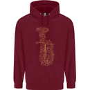 A Tuba Musical Instruments Brass Band Mens 80% Cotton Hoodie Maroon