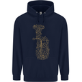 A Tuba Musical Instruments Brass Band Mens 80% Cotton Hoodie Navy Blue
