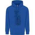 A Tuba Musical Instruments Brass Band Mens 80% Cotton Hoodie Royal Blue