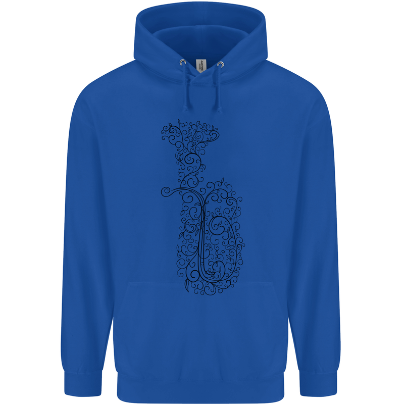 A Tuba Musical Instruments Brass Band Mens 80% Cotton Hoodie Royal Blue