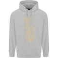 A Tuba Musical Instruments Brass Band Mens 80% Cotton Hoodie Sports Grey