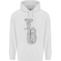 A Tuba Musical Instruments Brass Band Mens 80% Cotton Hoodie White
