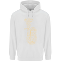 A Tuba Musical Instruments Brass Band Mens 80% Cotton Hoodie White