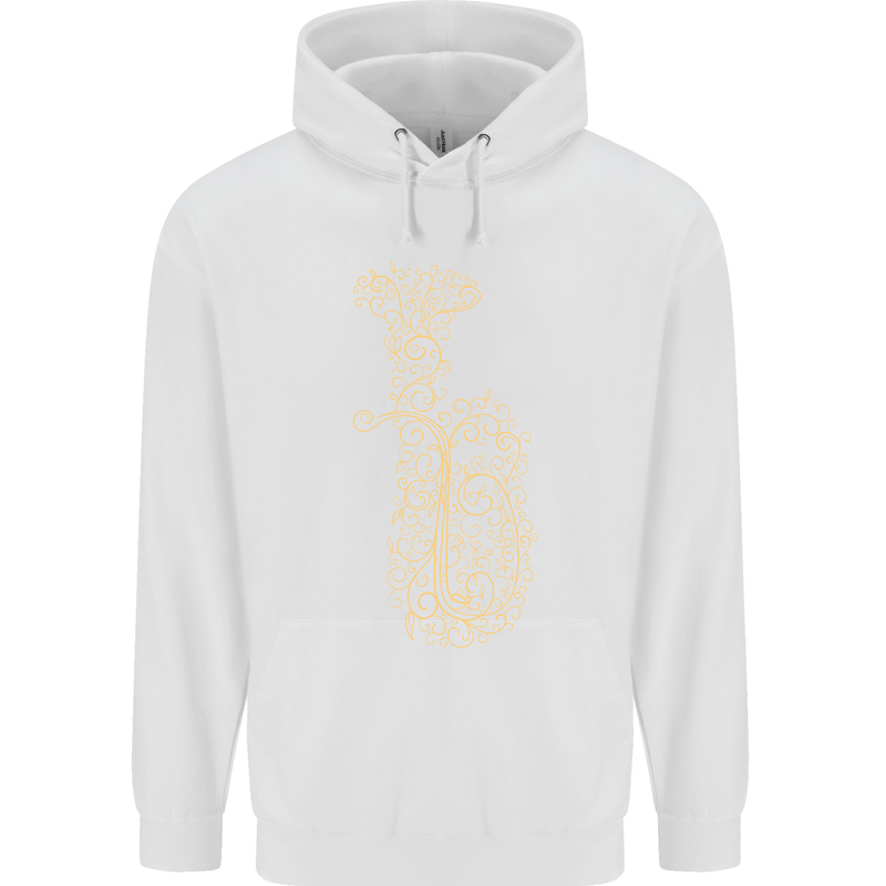 A Tuba Musical Instruments Brass Band Mens 80% Cotton Hoodie White