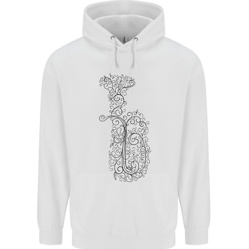 A Tuba Musical Instruments Brass Band Mens 80% Cotton Hoodie White