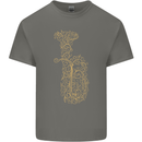 A Tuba Musical Instruments Brass Band Mens Cotton T-Shirt Tee Top Charcoal