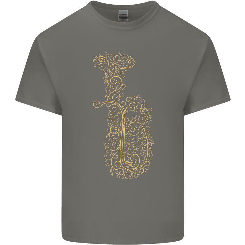 A Tuba Musical Instruments Brass Band Mens Cotton T-Shirt Tee Top Charcoal