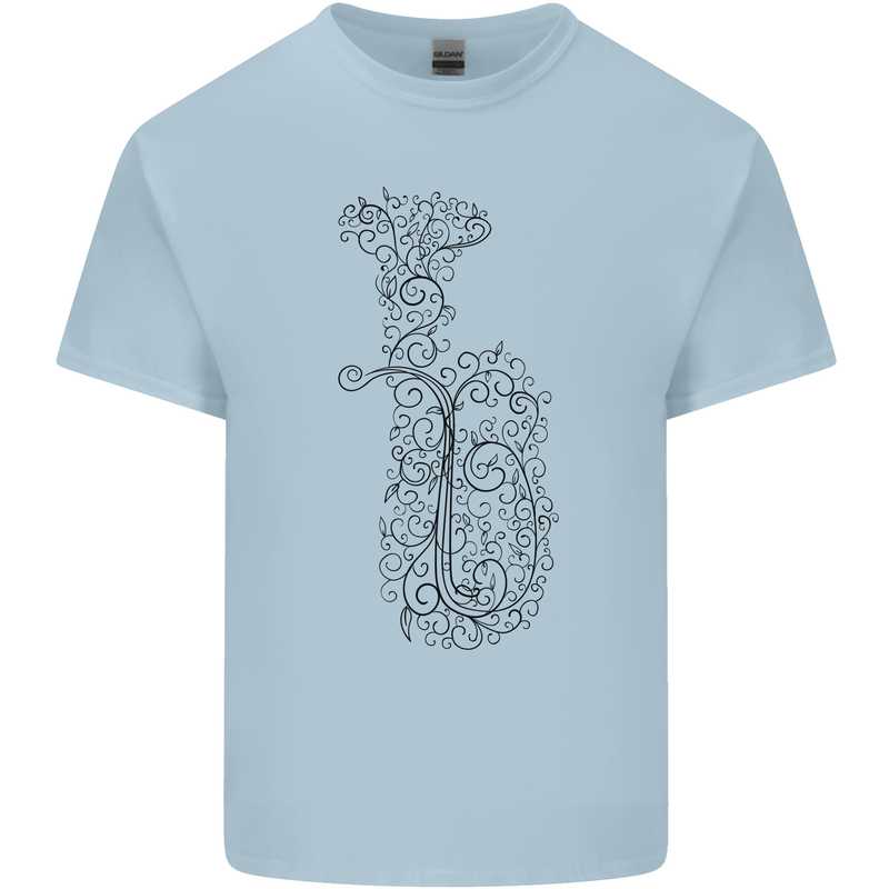 A Tuba Musical Instruments Brass Band Mens Cotton T-Shirt Tee Top Light Blue