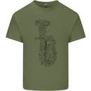 A Tuba Musical Instruments Brass Band Mens Cotton T-Shirt Tee Top Military Green