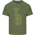 A Tuba Musical Instruments Brass Band Mens Cotton T-Shirt Tee Top Military Green