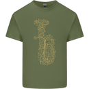 A Tuba Musical Instruments Brass Band Mens Cotton T-Shirt Tee Top Military Green