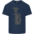 A Tuba Musical Instruments Brass Band Mens Cotton T-Shirt Tee Top Navy Blue