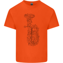 A Tuba Musical Instruments Brass Band Mens Cotton T-Shirt Tee Top Orange