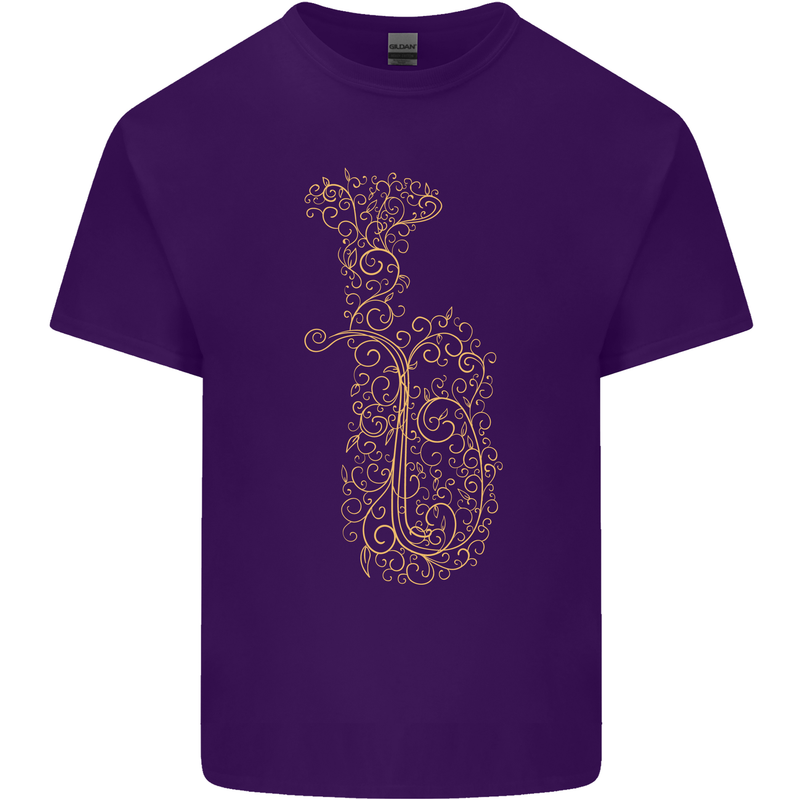 A Tuba Musical Instruments Brass Band Mens Cotton T-Shirt Tee Top Purple