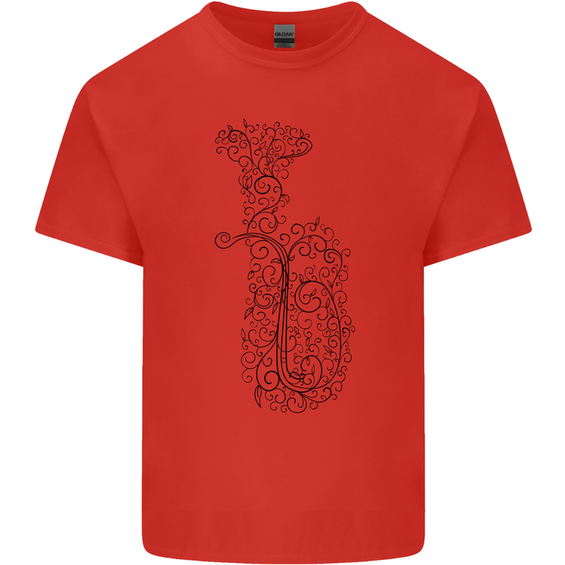 A Tuba Musical Instruments Brass Band Mens Cotton T-Shirt Tee Top Red