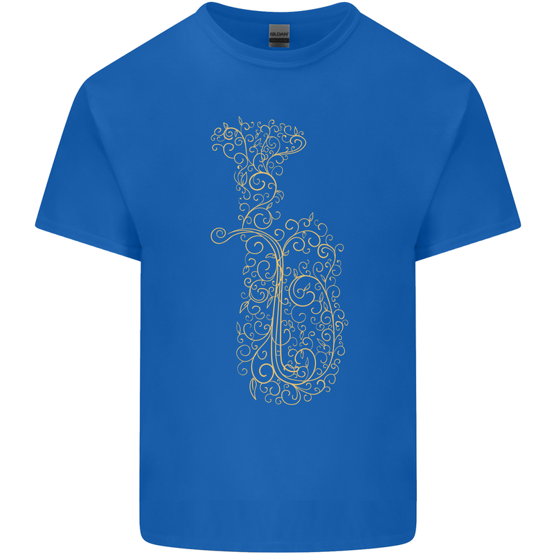 A Tuba Musical Instruments Brass Band Mens Cotton T-Shirt Tee Top Royal Blue