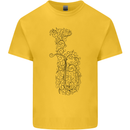 A Tuba Musical Instruments Brass Band Mens Cotton T-Shirt Tee Top Yellow