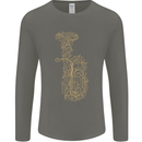 A Tuba Musical Instruments Brass Band Mens Long Sleeve T-Shirt Charcoal