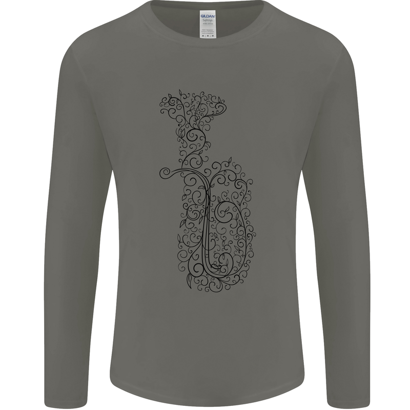 A Tuba Musical Instruments Brass Band Mens Long Sleeve T-Shirt Charcoal
