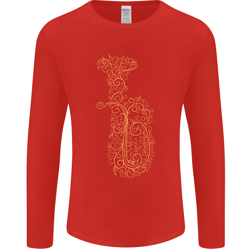 A Tuba Musical Instruments Brass Band Mens Long Sleeve T-Shirt Red