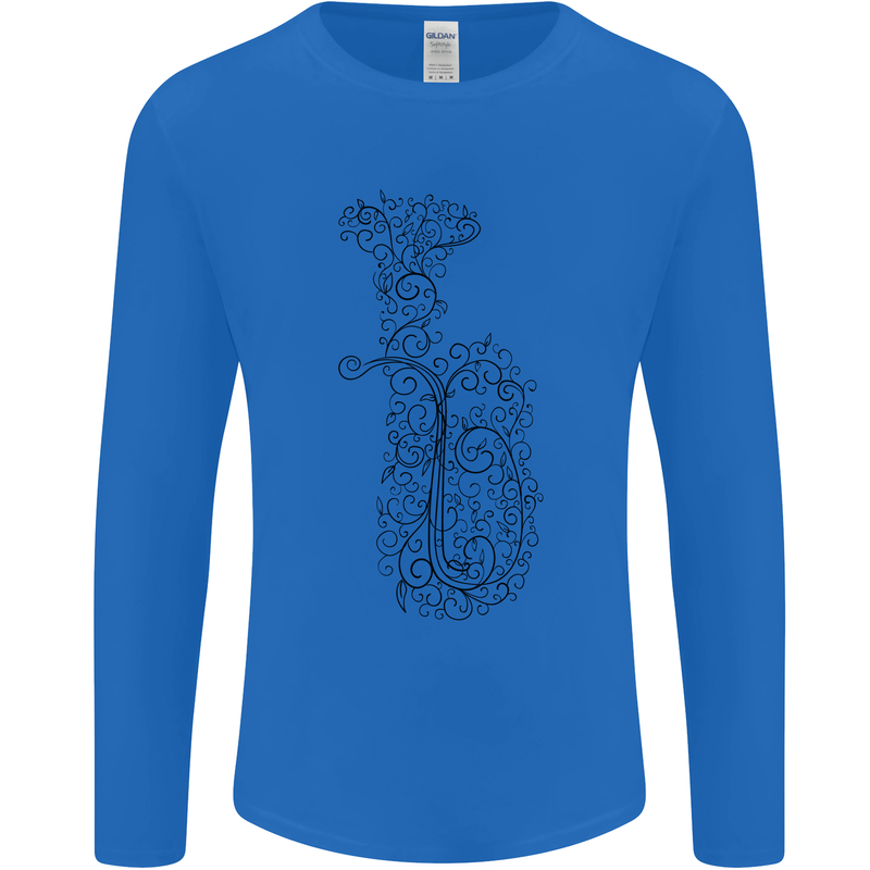 A Tuba Musical Instruments Brass Band Mens Long Sleeve T-Shirt Royal Blue
