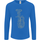 A Tuba Musical Instruments Brass Band Mens Long Sleeve T-Shirt Royal Blue