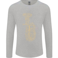 A Tuba Musical Instruments Brass Band Mens Long Sleeve T-Shirt Sports Grey