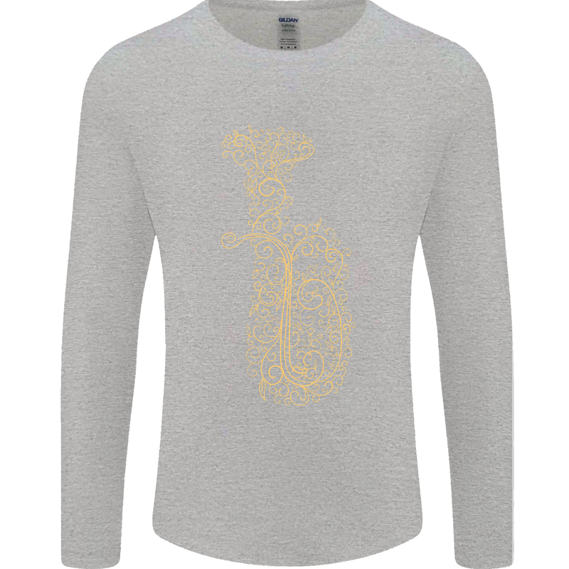A Tuba Musical Instruments Brass Band Mens Long Sleeve T-Shirt Sports Grey