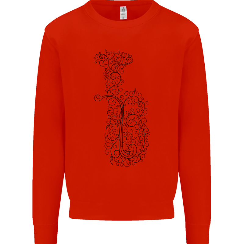 A Tuba Musical Instruments Brass Band Mens Sweatshirt Jumper Bright Red