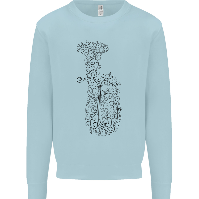 A Tuba Musical Instruments Brass Band Mens Sweatshirt Jumper Light Blue
