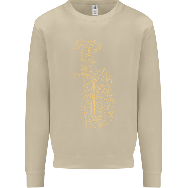 A Tuba Musical Instruments Brass Band Mens Sweatshirt Jumper Sand