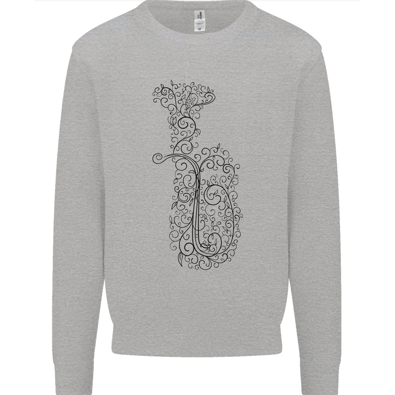 A Tuba Musical Instruments Brass Band Mens Sweatshirt Jumper Sports Grey