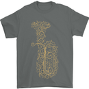 A Tuba Musical Instruments Brass Band Mens T-Shirt 100% Cotton Charcoal